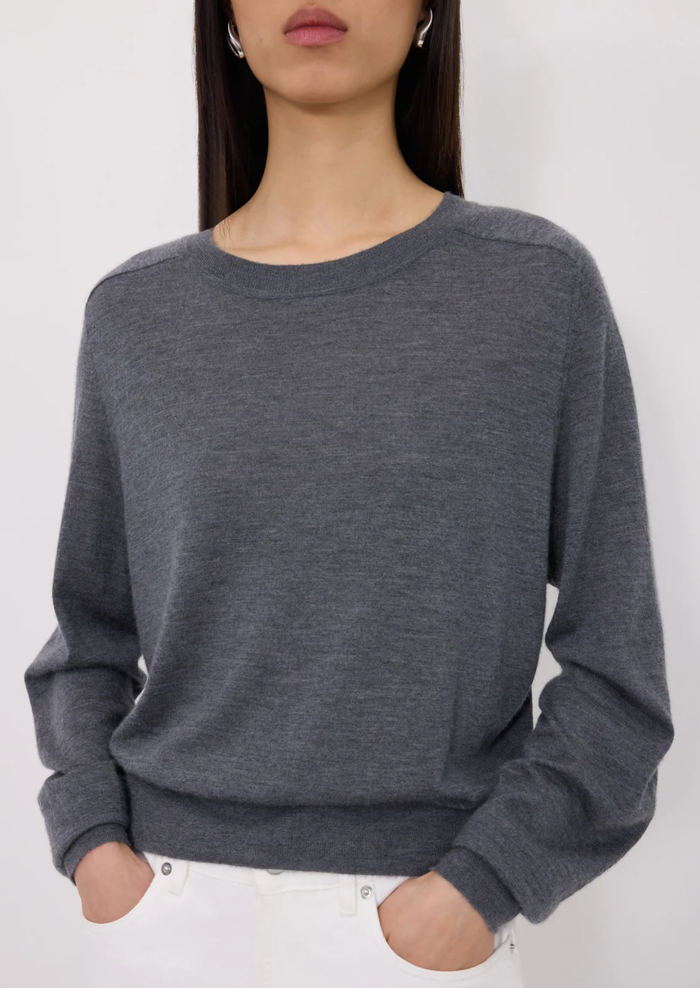 LouLou Studio Sweater Angus Sweater, Anthracite Melange Soho-Boutique