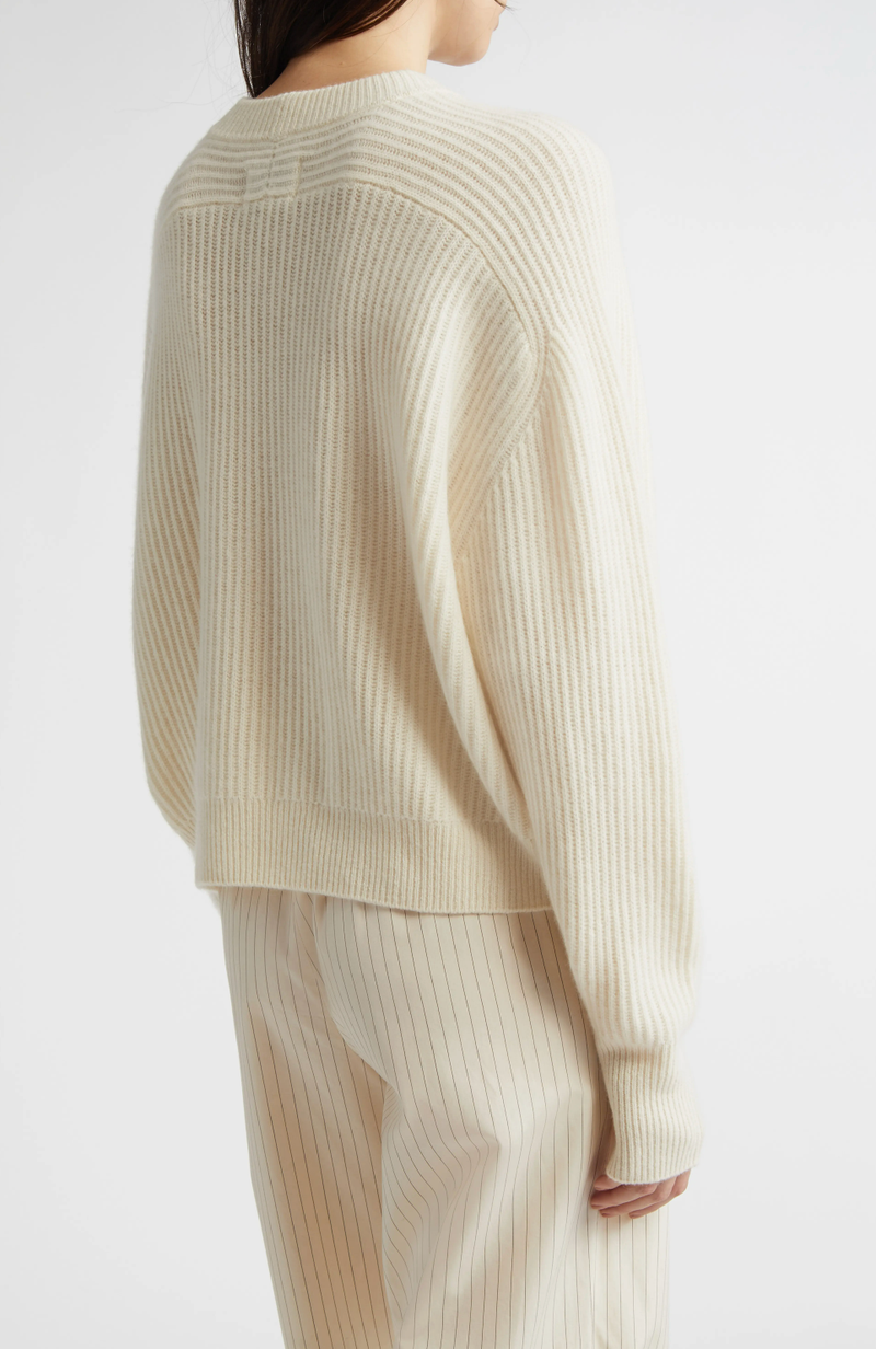 LouLou Studio Sweater Berenice Sweater, Ivory Soho-Boutique