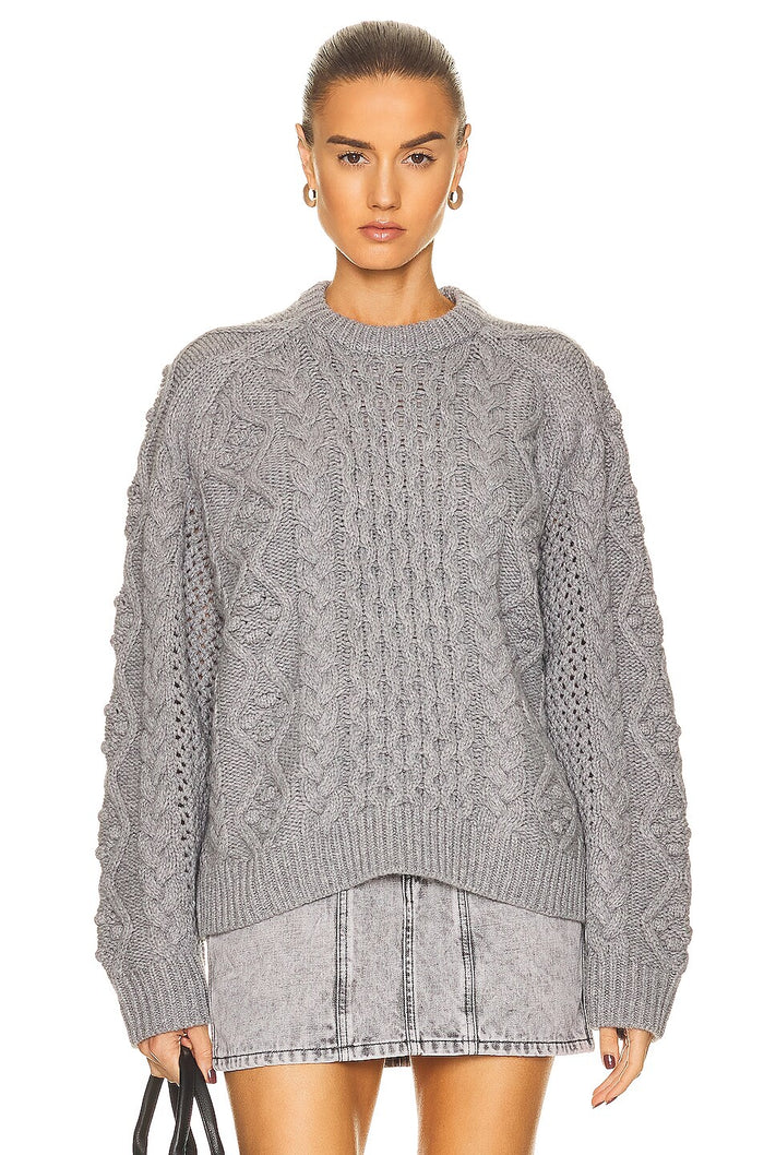 LouLou Studio Sweater Secas Sweater, Grey Melange Soho-Boutique