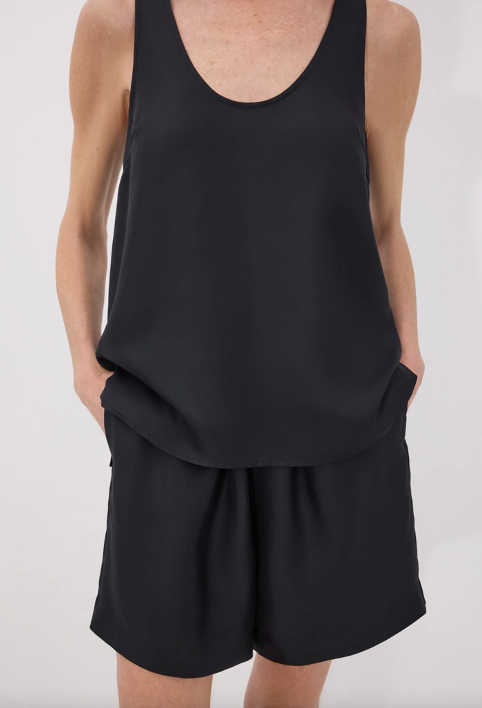 LouLou Studio tank Gaby Tank Top, Black Soho-Boutique