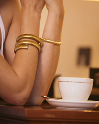 LUV AJ Bracelet The Georgia Ridged Bangle, Gold Soho-Boutique