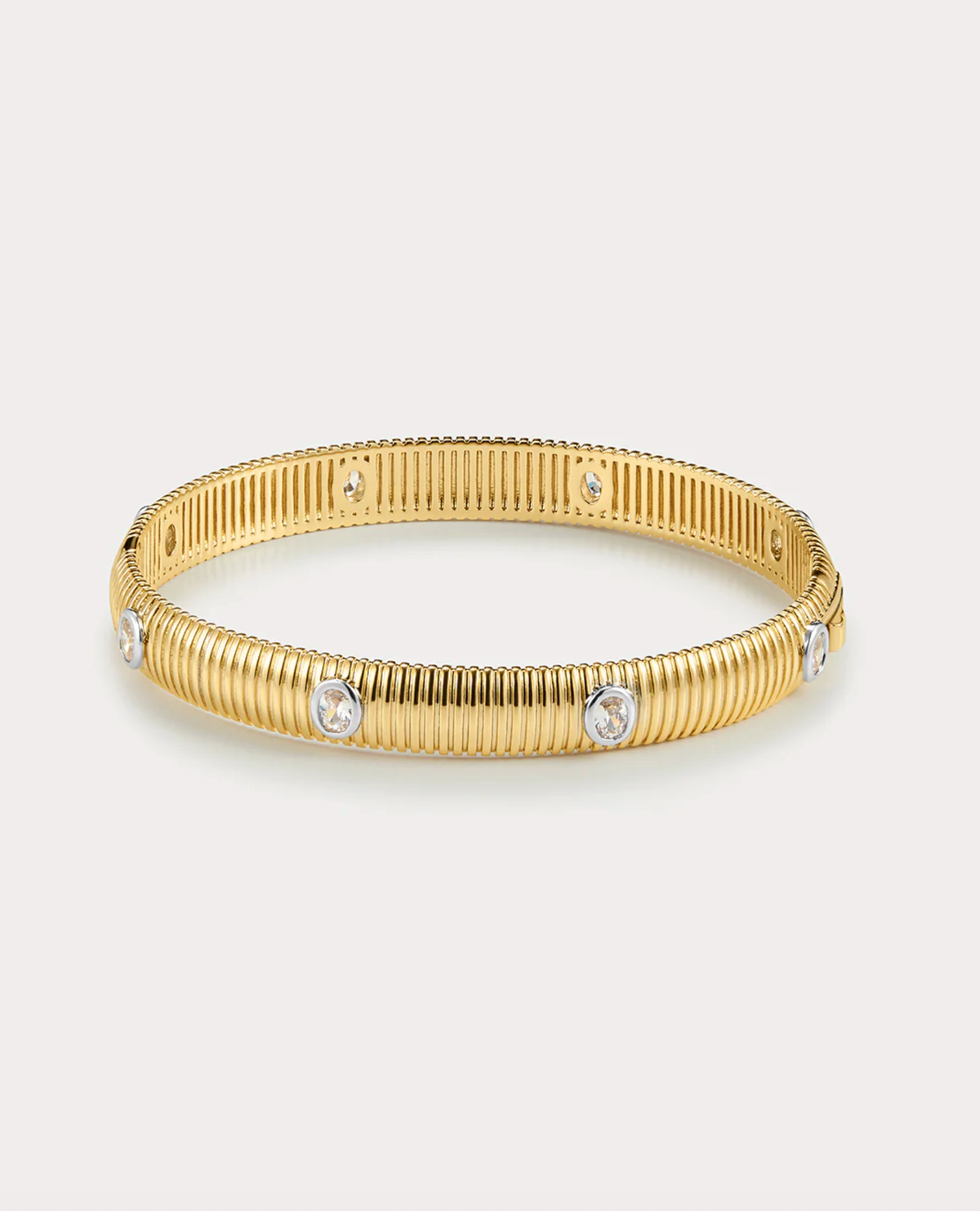LUV AJ Bracelet The Georgia Ridged Bangle, Gold Soho-Boutique