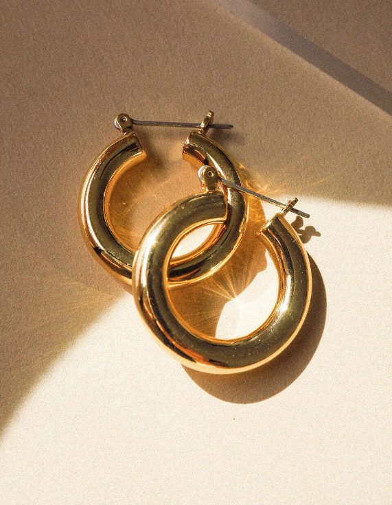 LUV AJ Earrings Baby Amalfi Hoops, Gold Soho-Boutique