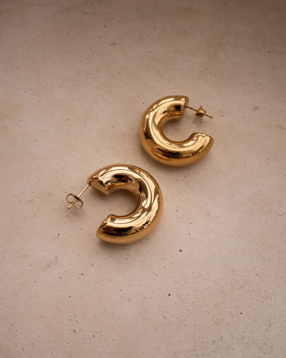 LUV AJ Earrings Noemi Hoops, Gold Soho-Boutique