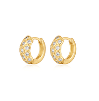 LUV AJ Earrings Sienna Stone Hoops, Gold Soho-Boutique