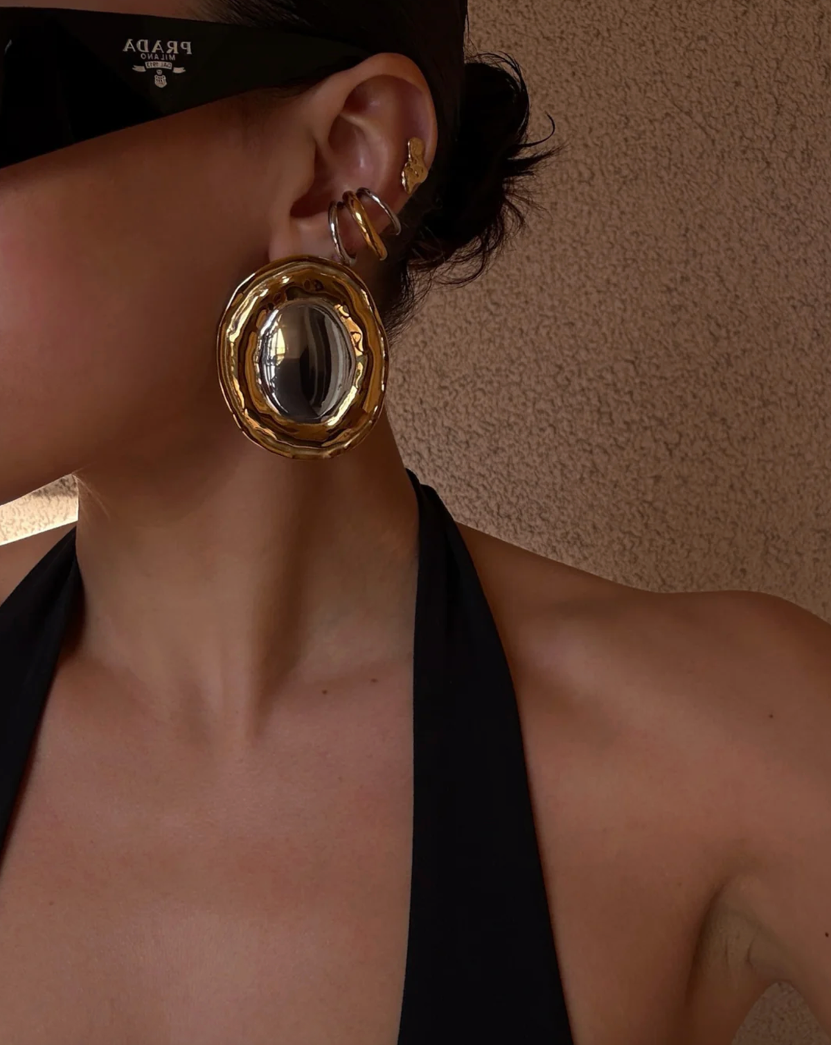 LUV AJ Earrings The Formentera Studs, Silver Soho-Boutique