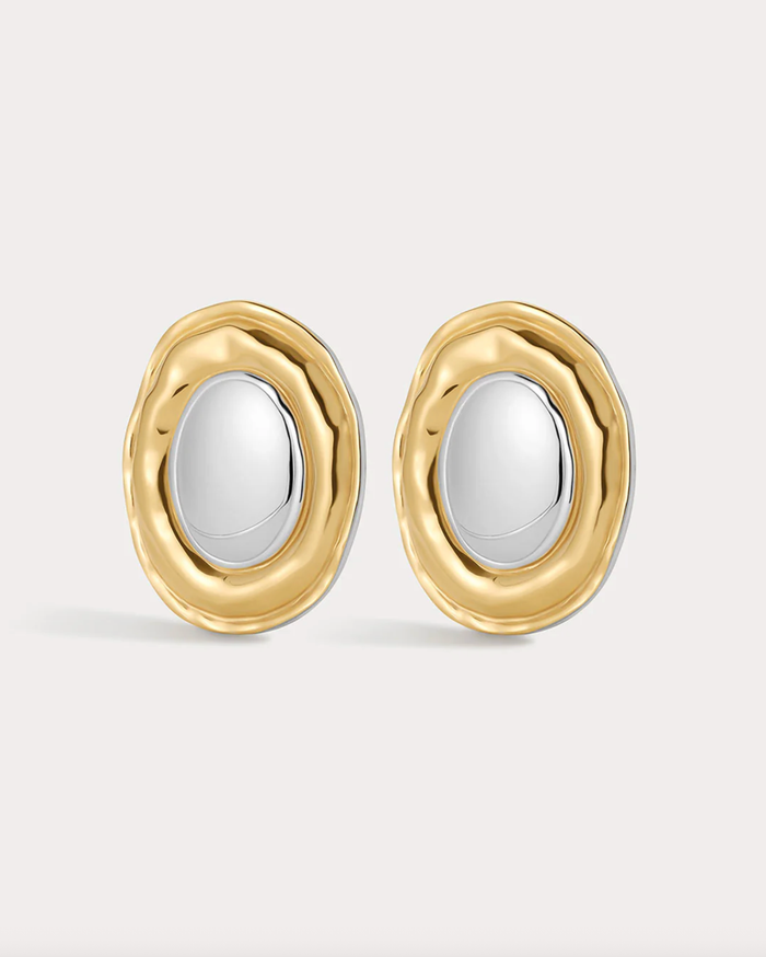 LUV AJ Earrings The Formentera Studs, Silver Soho-Boutique