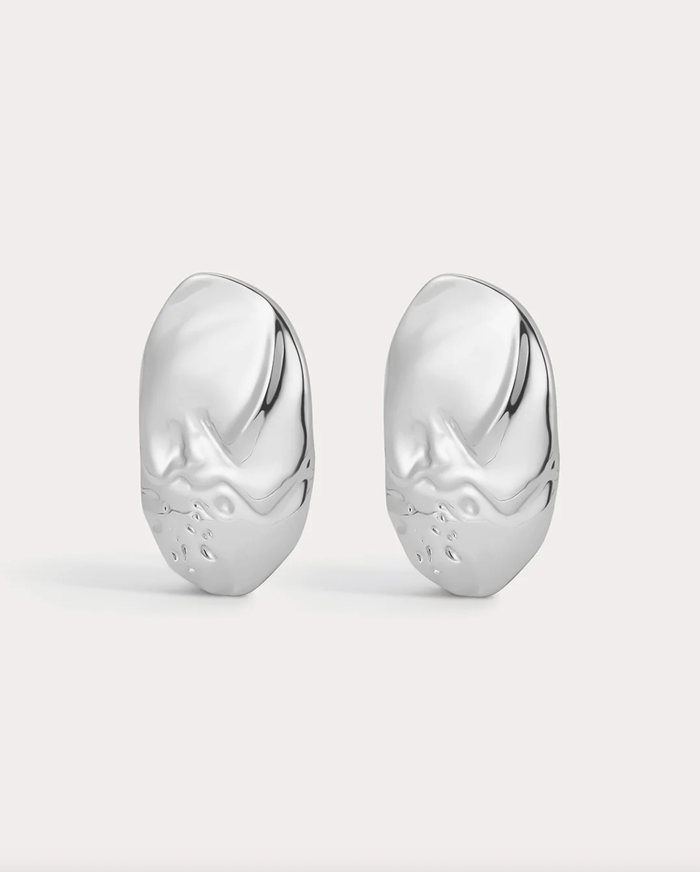 LUV AJ Earrings The Granada Disc Earrings, Silver Soho-Boutique