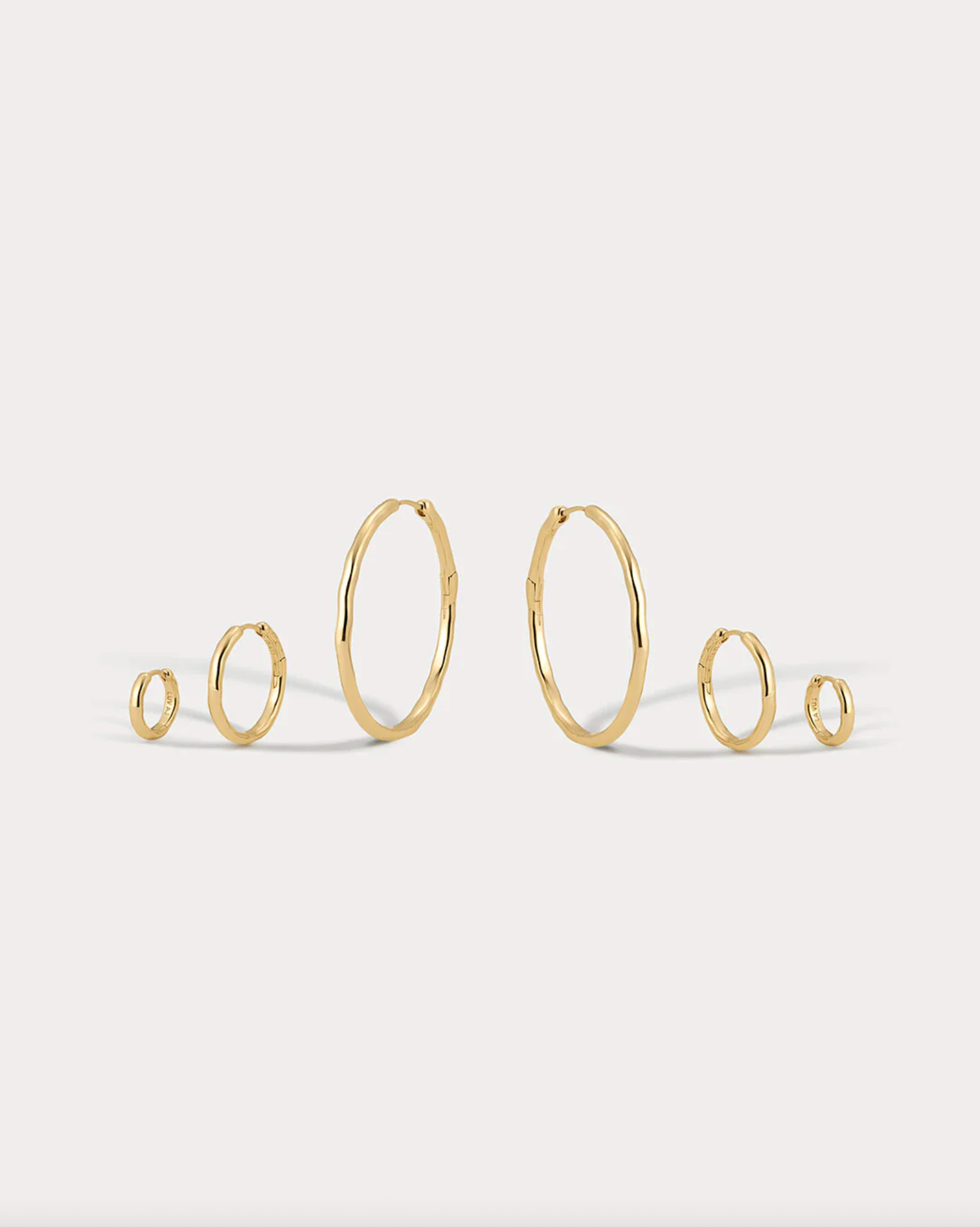 LUV AJ Earrings The Granada Hammered Hoops, Gold Soho-Boutique