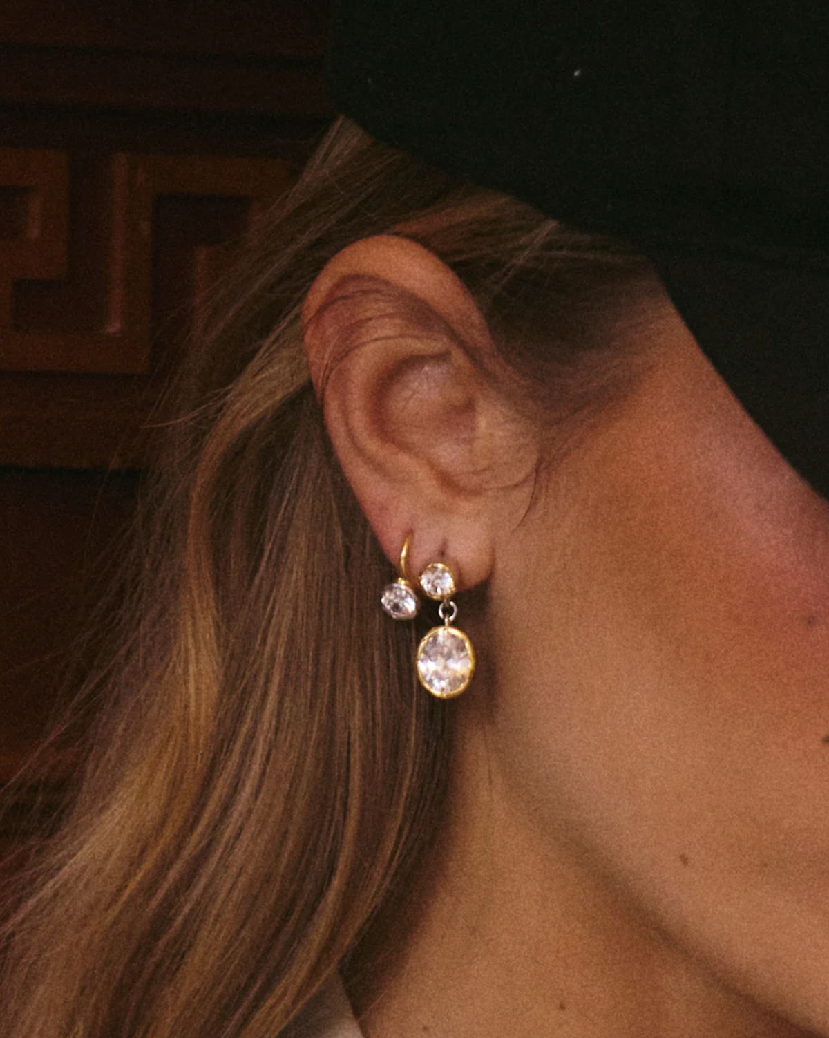 LUV AJ Earrings The Marais Drop Studs, Gold Soho-Boutique