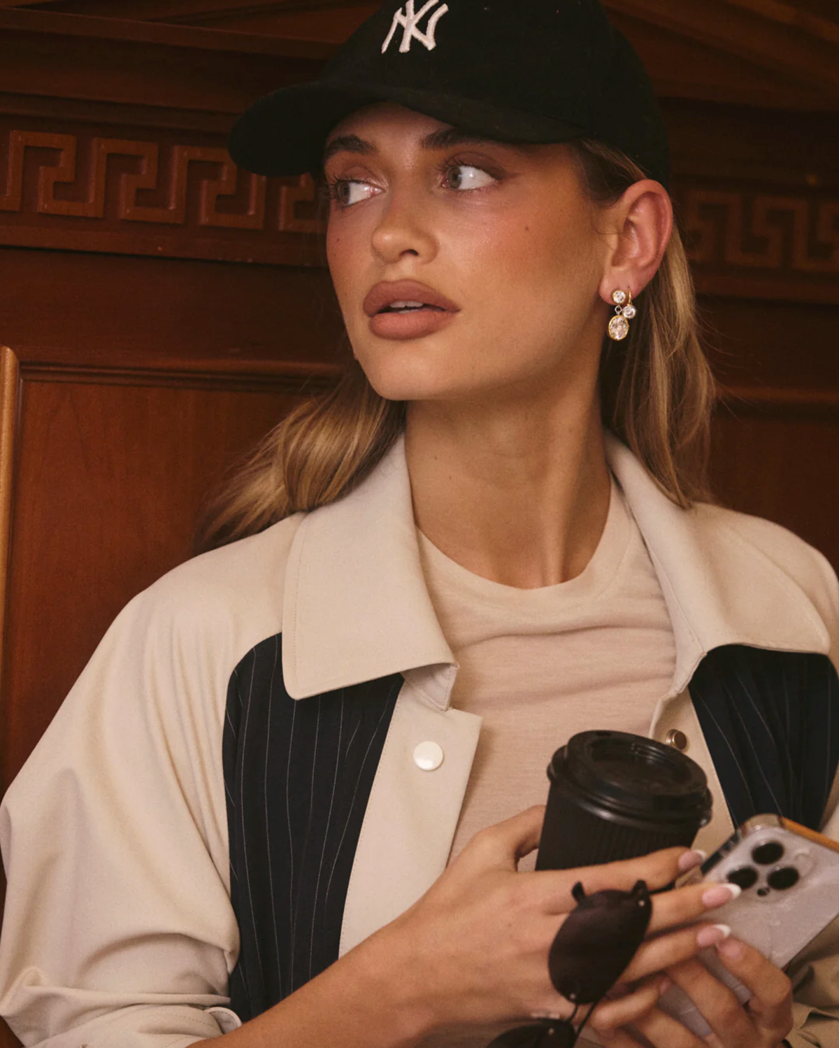 LUV AJ Earrings The Marais Drop Studs, Gold Soho-Boutique