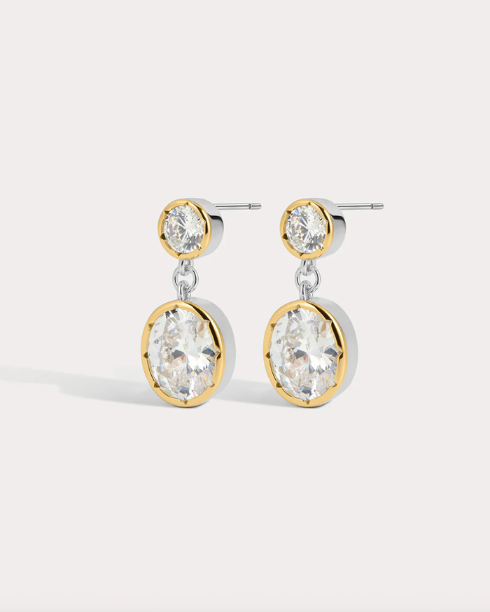LUV AJ Earrings The Marais Drop Studs, Silver Soho-Boutique