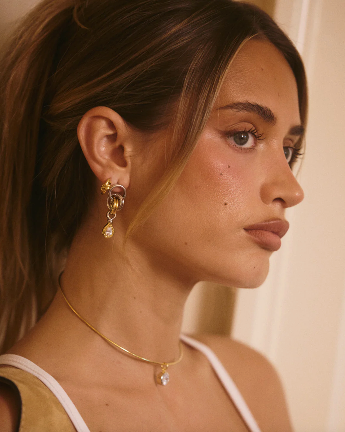 LUV AJ Earrings The Margaux Knot Hoops, Gold Soho-Boutique