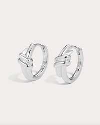 LUV AJ Earrings The Margaux Knot Hoops, Silver Soho-Boutique