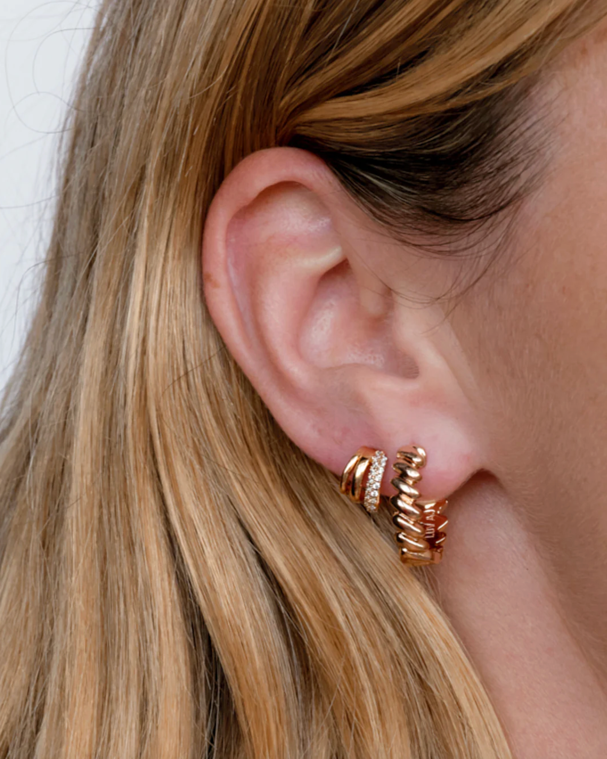 LUV AJ Earrings The Multi Piercing Huggies, Gold Soho-Boutique