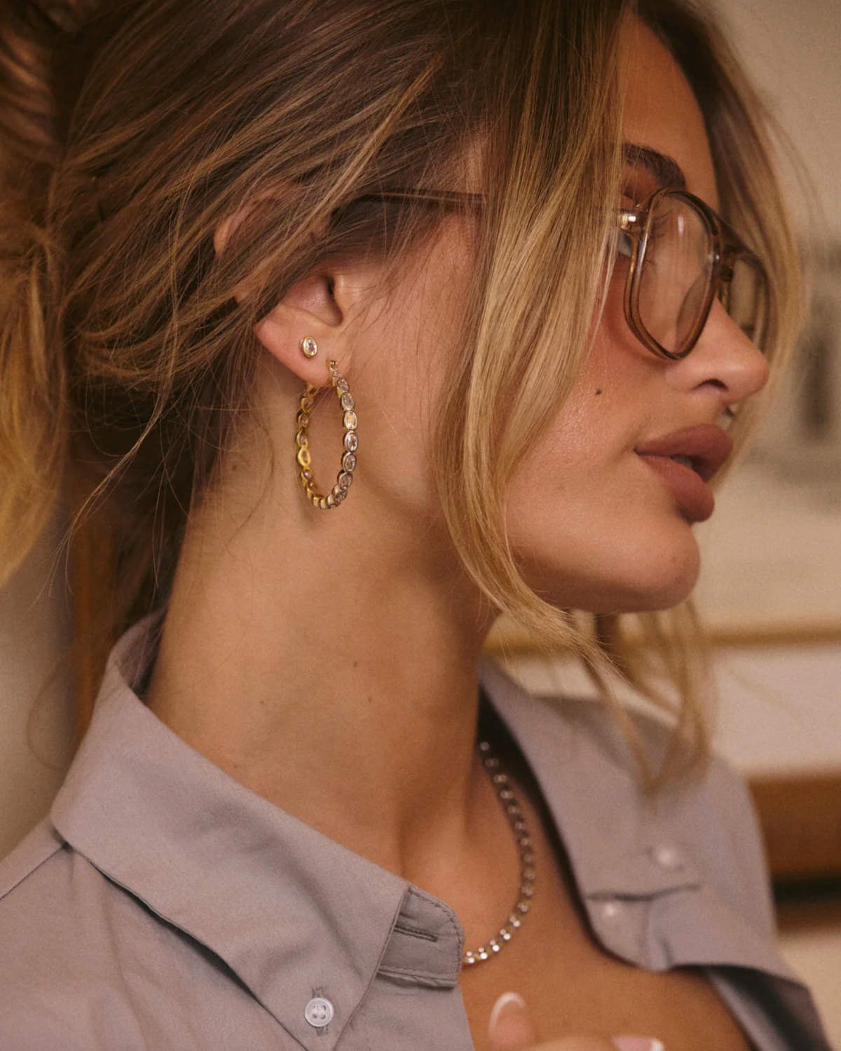 LUV AJ Earrings The Palais Eternity Hoops, Gold Soho-Boutique