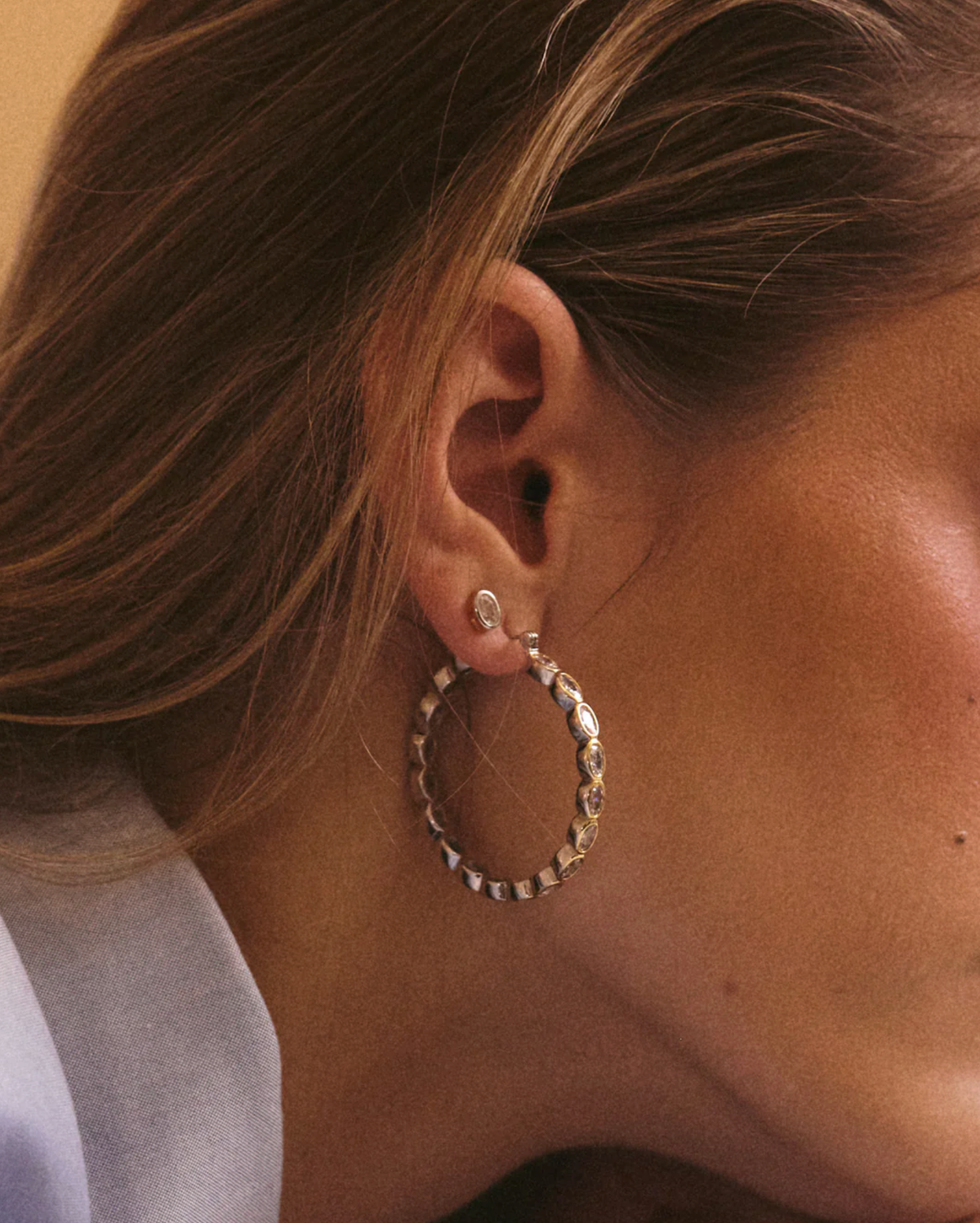 LUV AJ Earrings The Palais Eternity Hoops, Silver Soho-Boutique