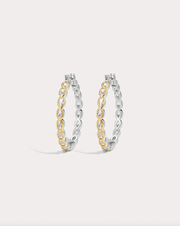 LUV AJ Earrings The Palais Eternity Hoops, Silver Soho-Boutique