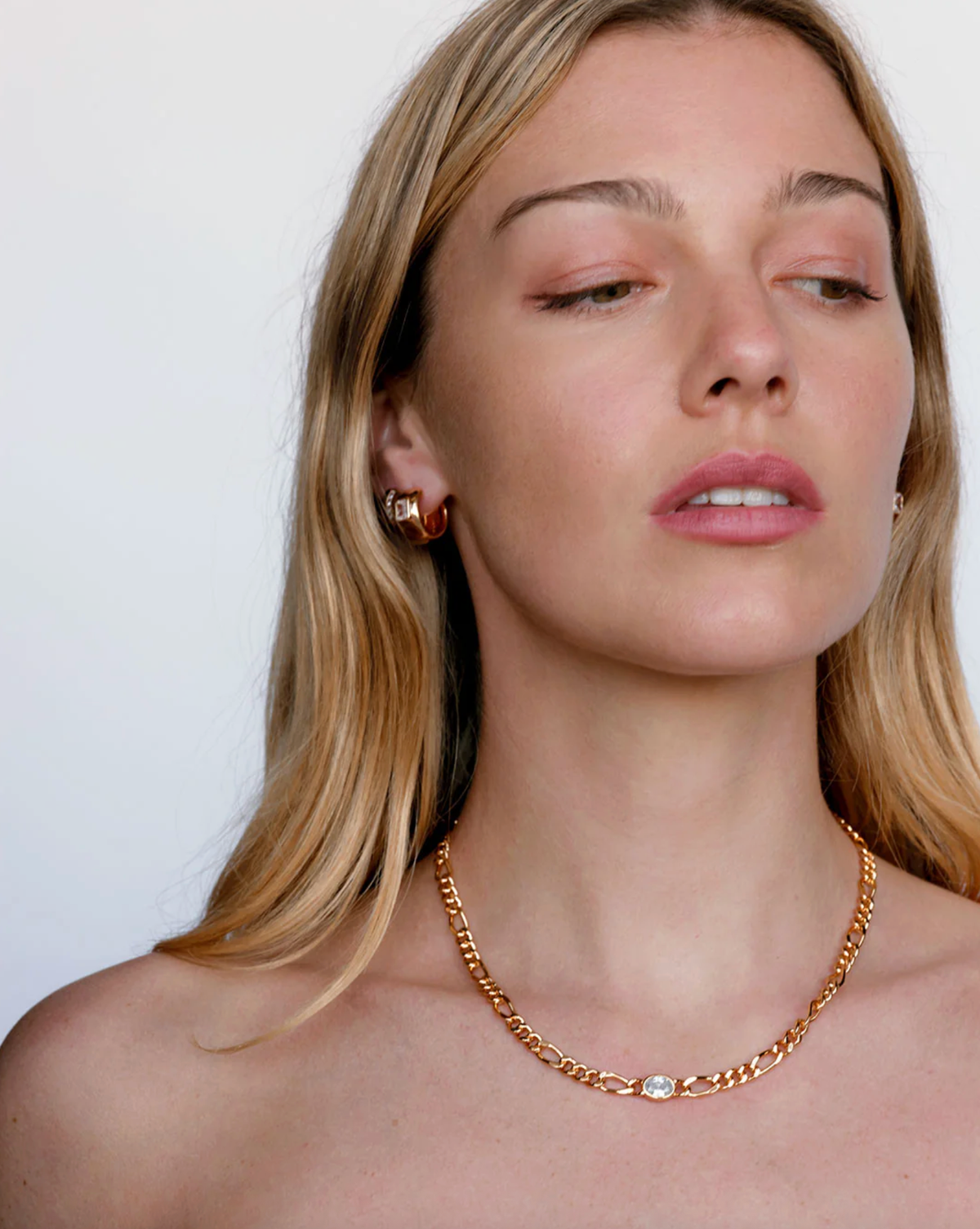 LUV AJ Earrings The Pave Stripe Monaco Huggies, Gold Soho-Boutique