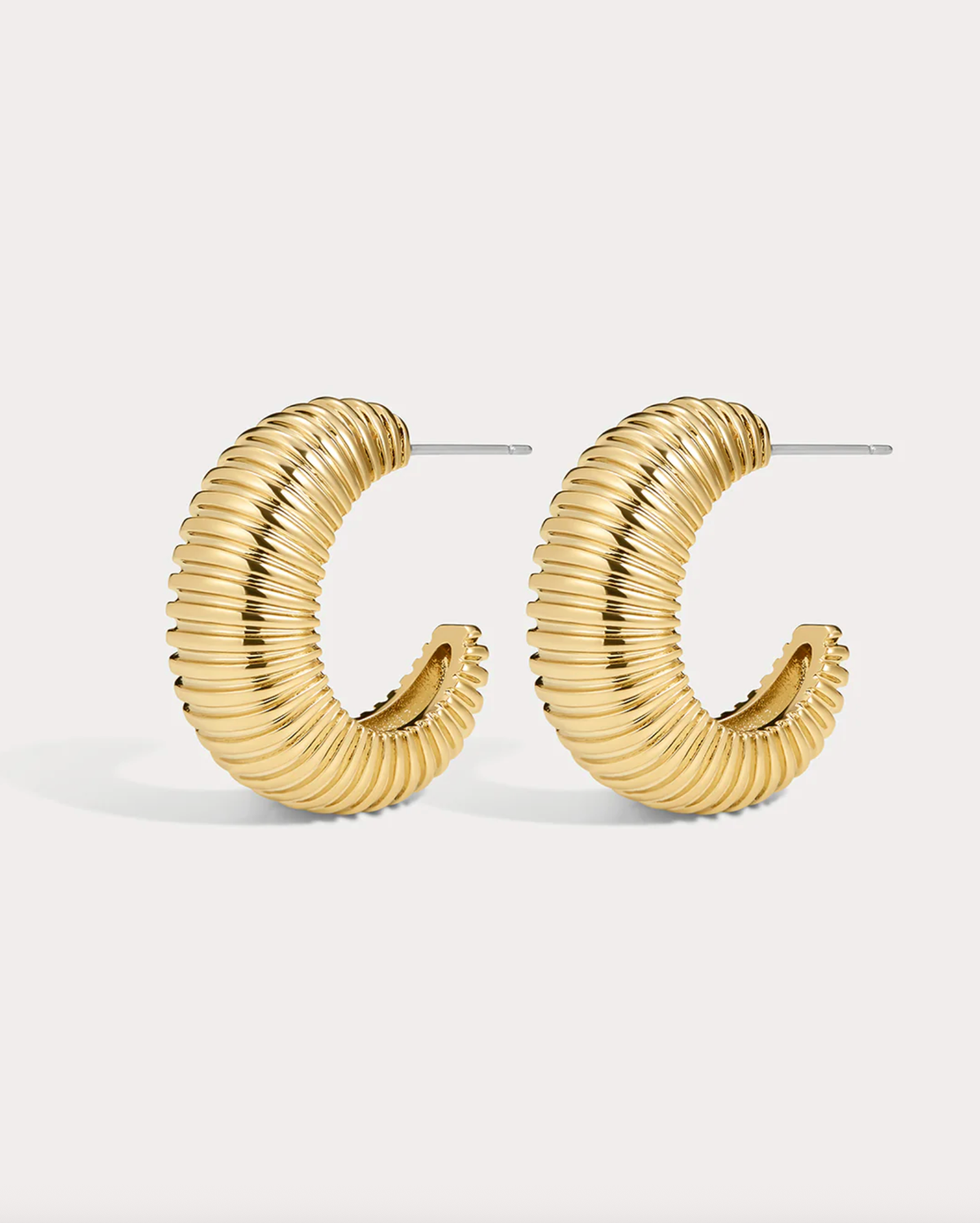LUV AJ Earrings The XL Georgia Ridged Hoops, Gold Soho-Boutique
