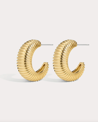 LUV AJ Earrings The XL Georgia Ridged Hoops, Gold Soho-Boutique