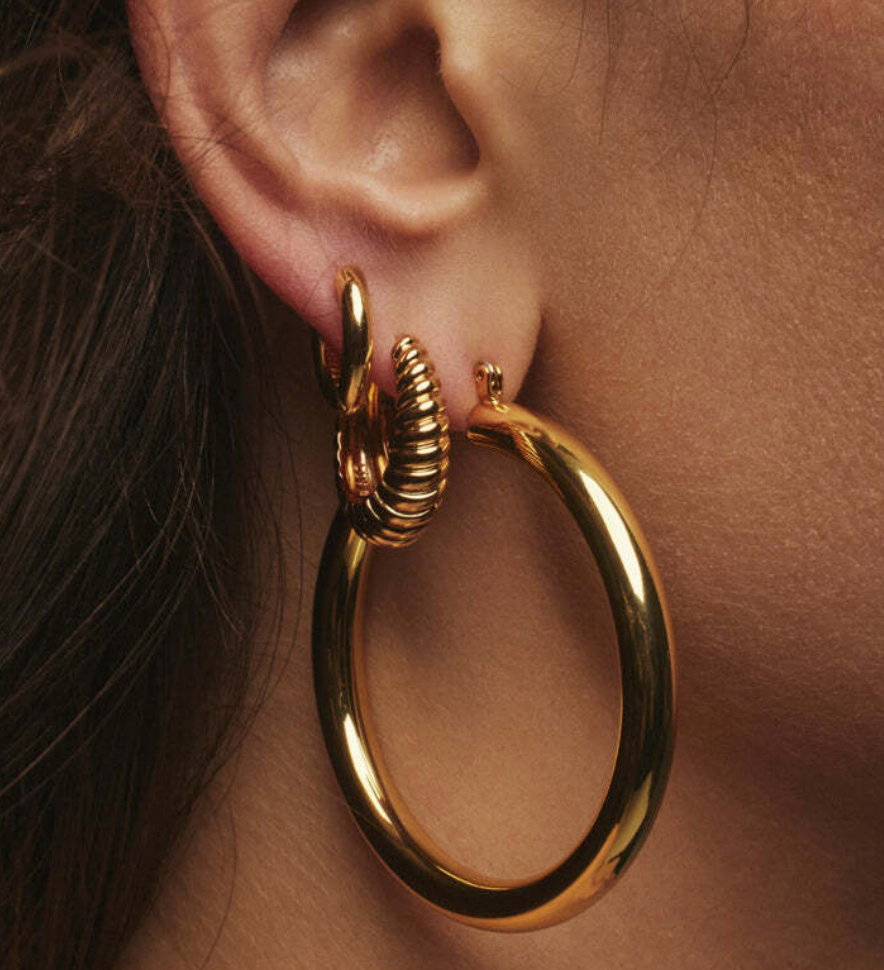 LUV AJ Jewelry Amalfi Tube Hoops, Gold Soho-Boutique