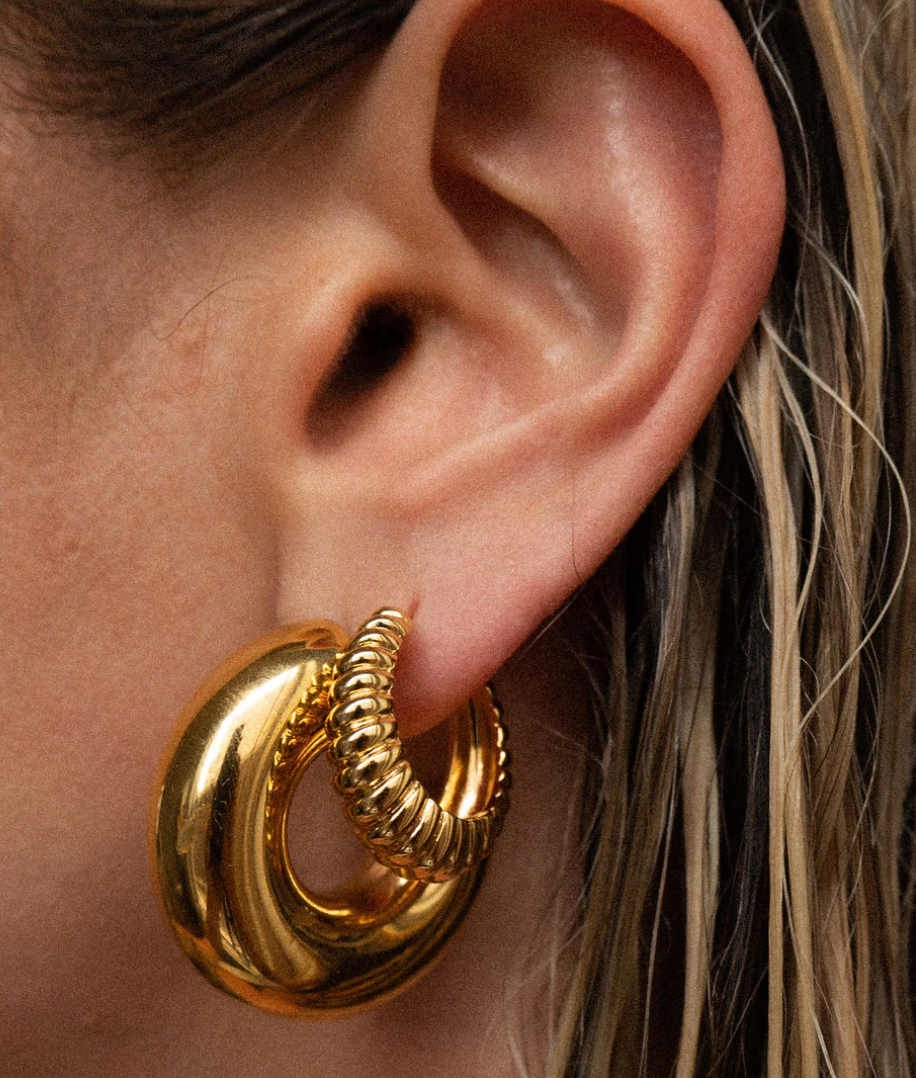 LUV AJ Jewelry Noemi Hoops, Gold Soho-Boutique