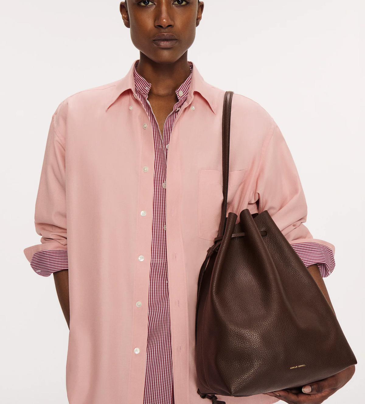 MANSUR GAVRIEL bag Drawstring Cabas, Chocolate Soho-Boutique