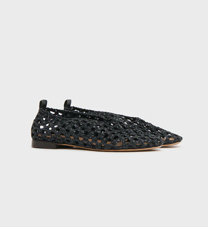 MANSUR GAVRIEL Shoe Woven Ballerina, Black Soho-Boutique