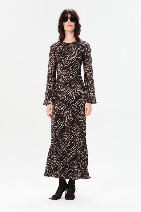 Maria Cher Dress Alvarez Sara Midi Dress, Dark Brown Soho-Boutique