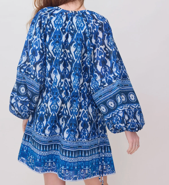 Delancey Vito Short Dress, Blue Vibes S Delancey Vito Short Dress, Blue Vibes S
