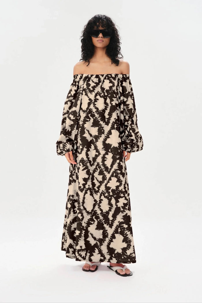 Maria Cher Dress Santa Rita Margaret Maxi Dress, Ethnic Ecru Soho-Boutique