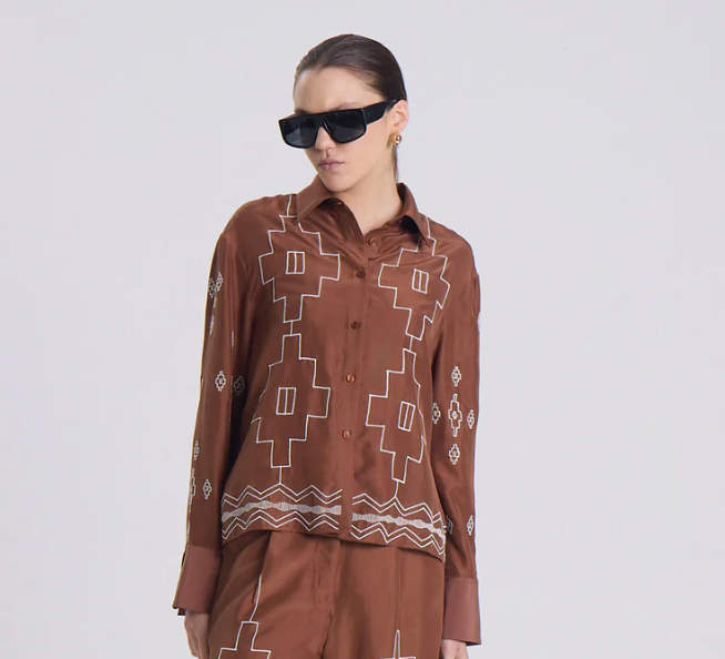 Maria Cher Shirt Mile Hile Stella Shirt, Tobacco Soho-Boutique