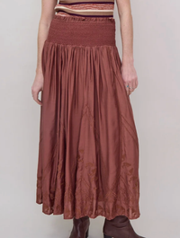 Maria Cher Skirt Lombard Lee Midi Skirt, Brick Soho-Boutique