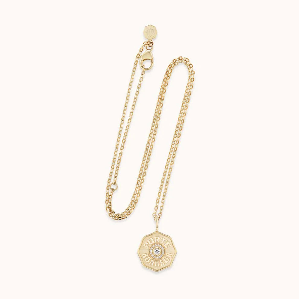 Marlo Laz Fine Jewelry Raised Gold Mini Diamond Halo Porte Bonheur Soho-Boutique