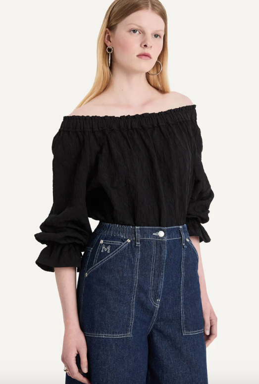 Merlette Blouse Tempus Top, Black Soho-Boutique