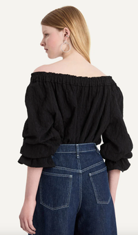 Merlette Blouse Tempus Top, Black Soho-Boutique