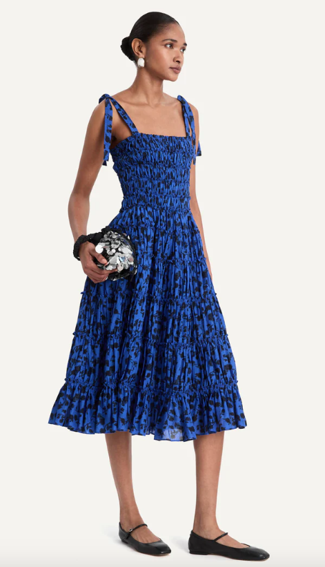 Merlette Dress Galet Dress, Cobalt Ink Floral Soho-Boutique