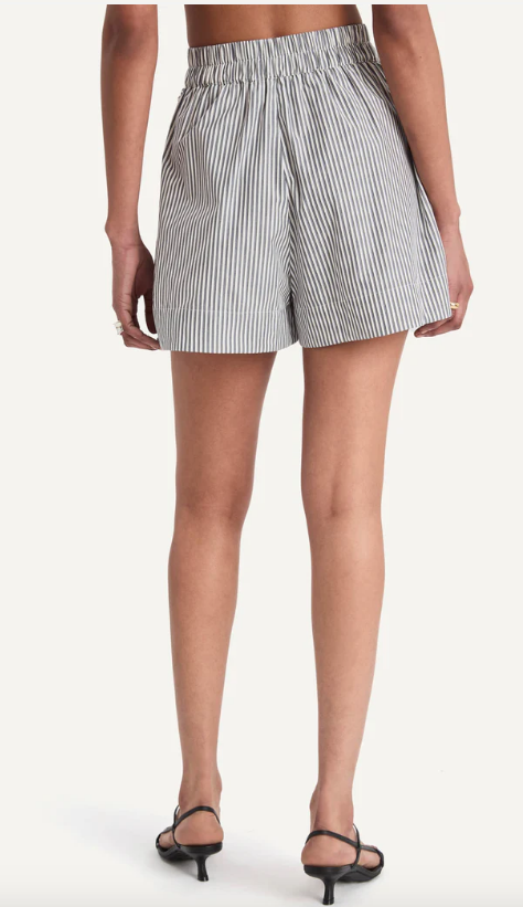 Merlette Shorts Antibes Short, Navy Yarn Dyed Stripe Soho-Boutique