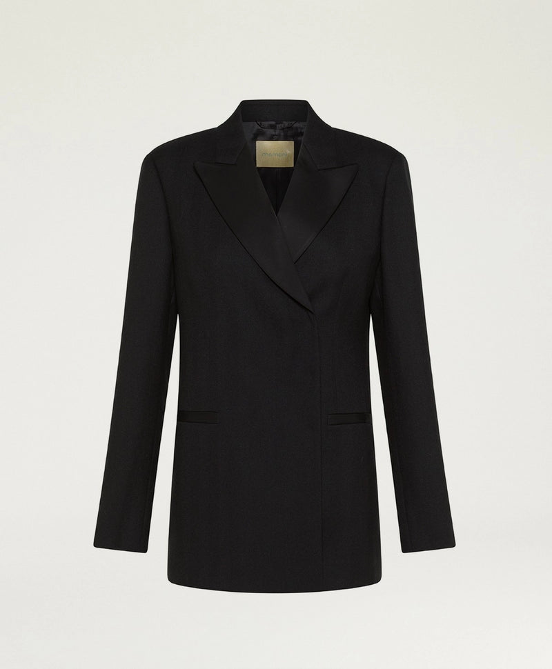 Momoni Blazer Lovelace Jacket, Black Soho-Boutique