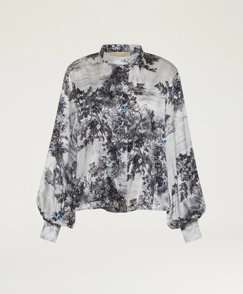 Momoni Blouse Agatha Shirt, Silver Multicolor Soho-Boutique