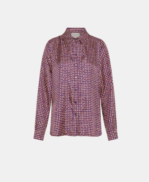 Momoni Shirt Arles Shirt, Coral Indigo Soho-Boutique
