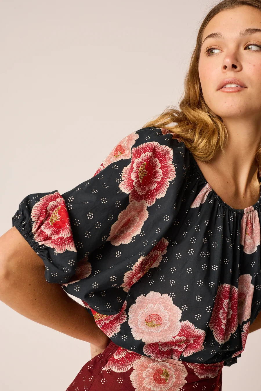 Natalie Martin Blouse Ella Top, Poppy Indigo Soho-Boutique