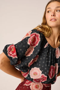 Natalie Martin Blouse Ella Top, Poppy Indigo Soho-Boutique