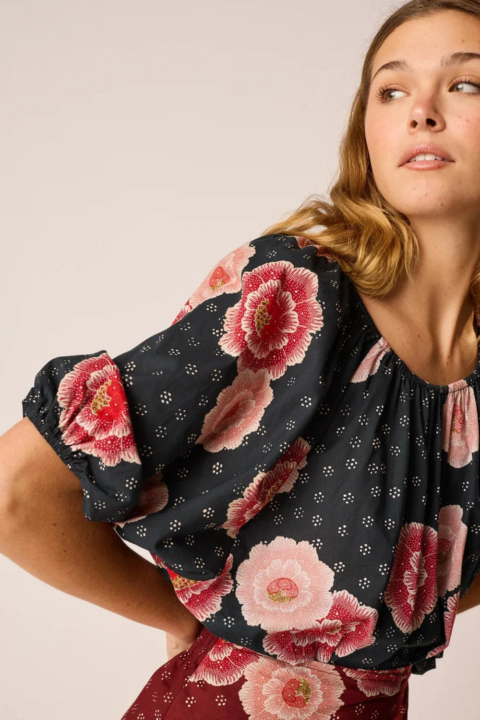 Natalie Martin Blouse Ella Top, Poppy Indigo Soho-Boutique