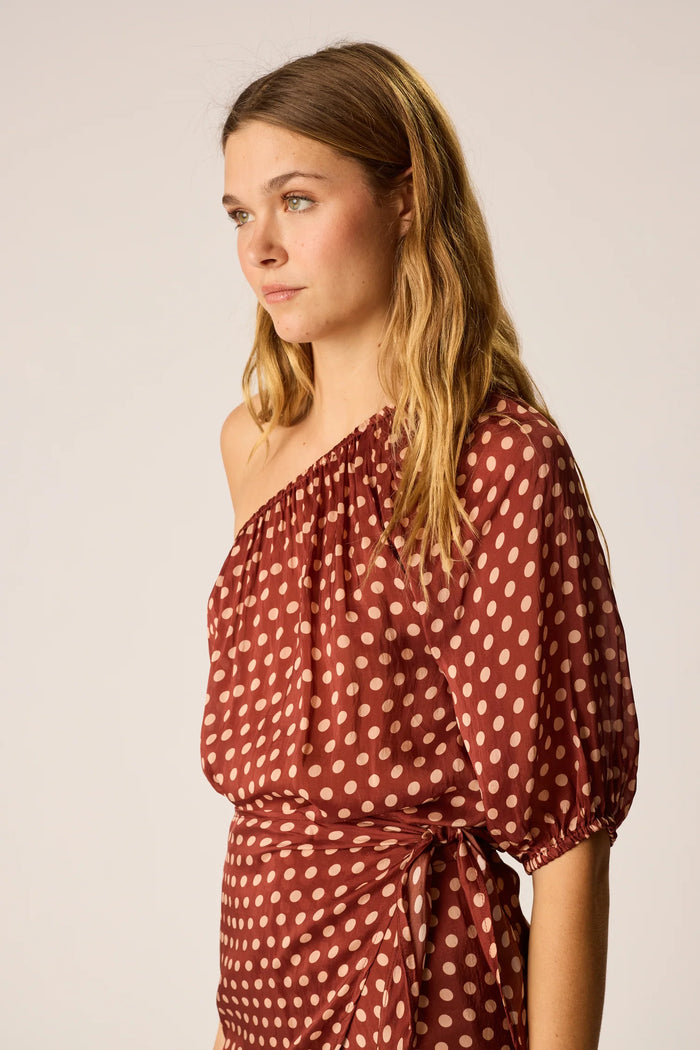 Natalie Martin Blouse Erin Top, Polka Dot Cappuccino Soho-Boutique