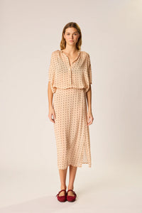 Natalie Martin Blouse Violet Top, Polka Dot Crema Soho-Boutique