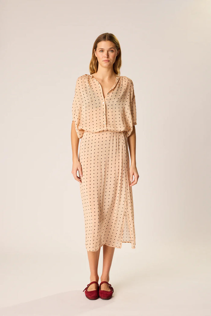 Natalie Martin Blouse Violet Top, Polka Dot Crema Soho-Boutique