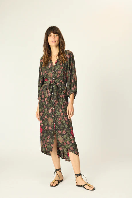 Natalie Martin Dress Alex Midi, Lehua Black Soho-Boutique