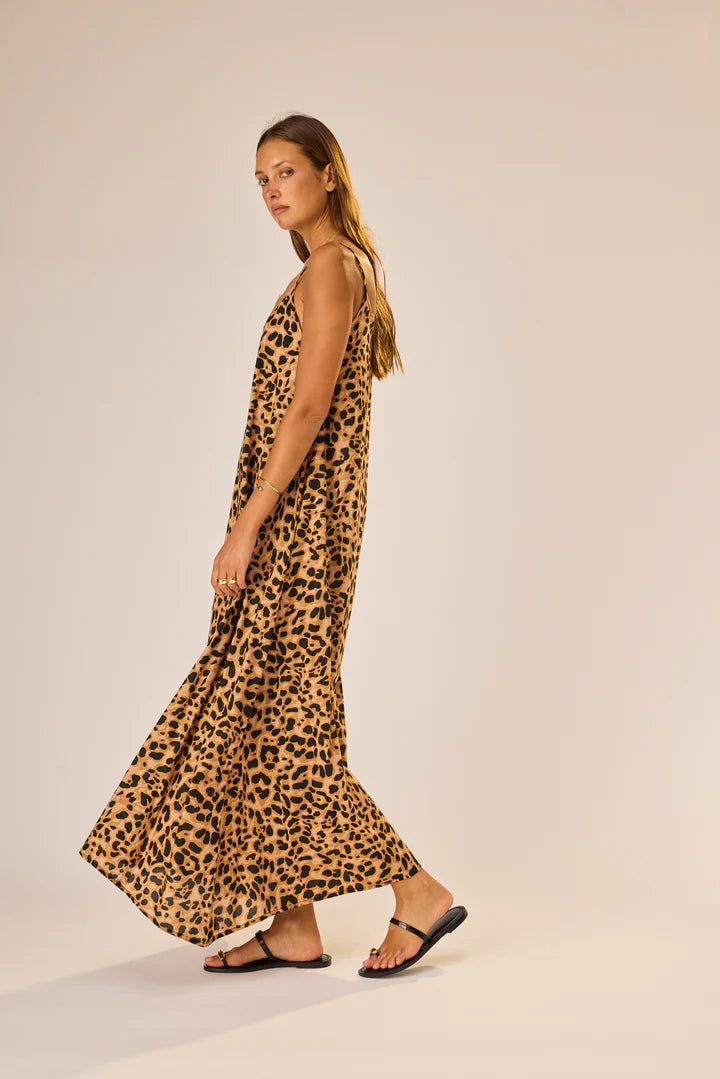 Natalie Martin Dress Heather Maxi, Leopard Soho-Boutique
